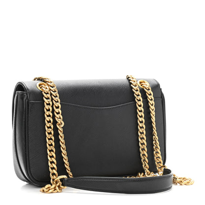 Prada Saffiano Flap Shoulder Bag Black 3 of 10