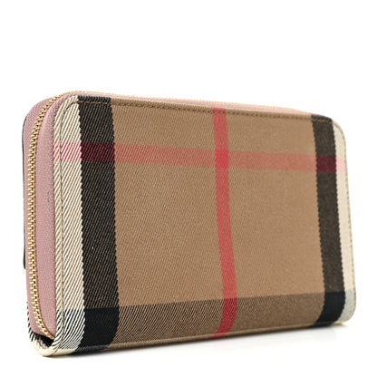 Burberry Grainy Calfskin House Check Elmore Zip Around Wallet Mauve Pink 3 of 11