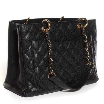 Chanel Caviar Quilted Grand Shopping Tote GST Black 3 of 7