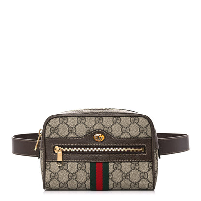 Gucci GG Supreme Monogram Web Small Ophidia Belt Bag 85 34 Dark Brown 1 of 11