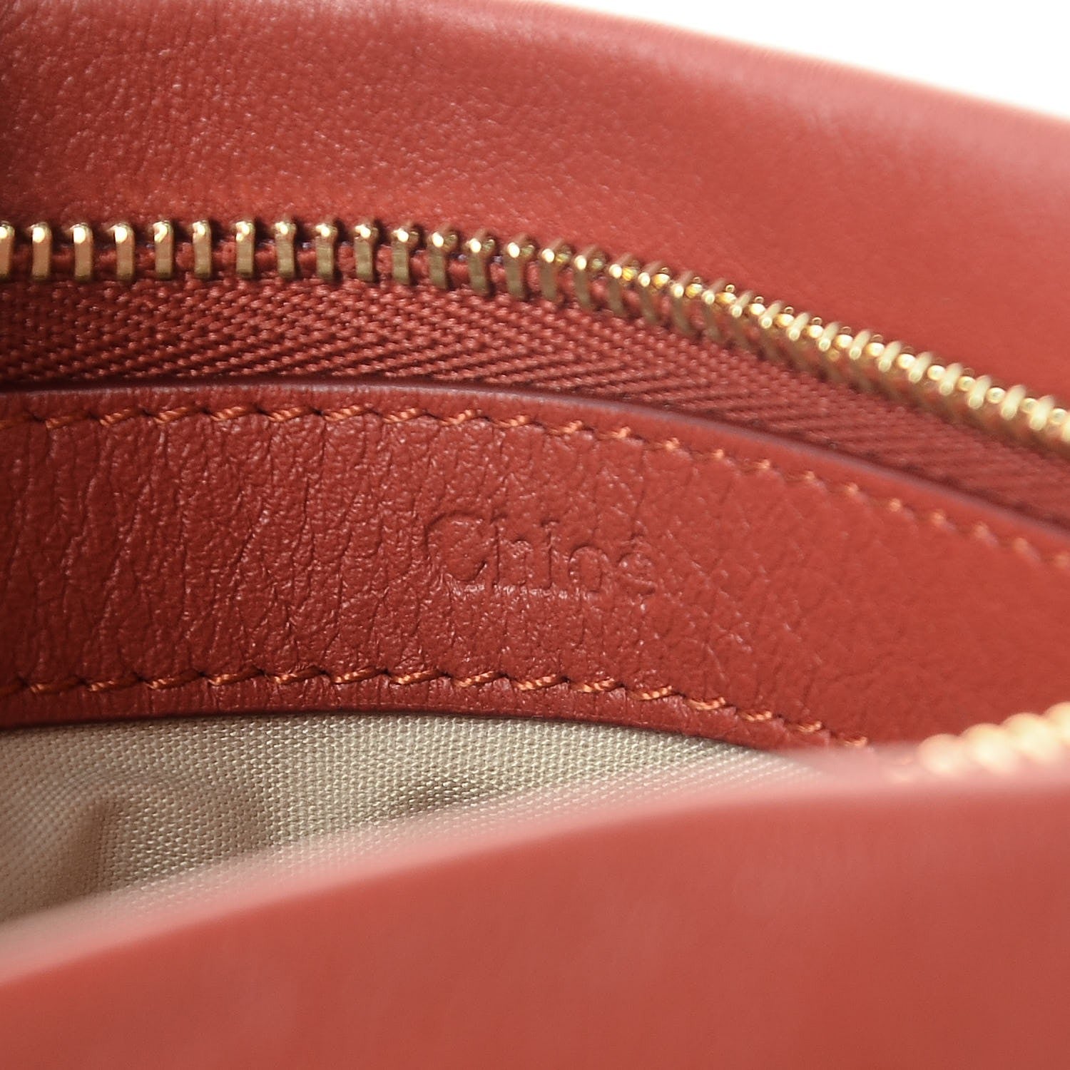 Chloe Calfskin Mini Roy Chain Pouch Earthy Red 6 of 7