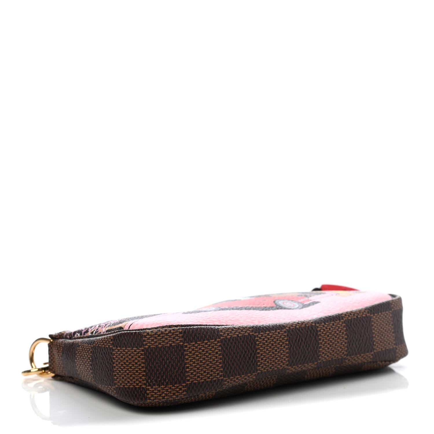 Louis Vuitton Damier Ebene 2019 Christmas Animation Mini Pochette Accessories Red 3 of 4