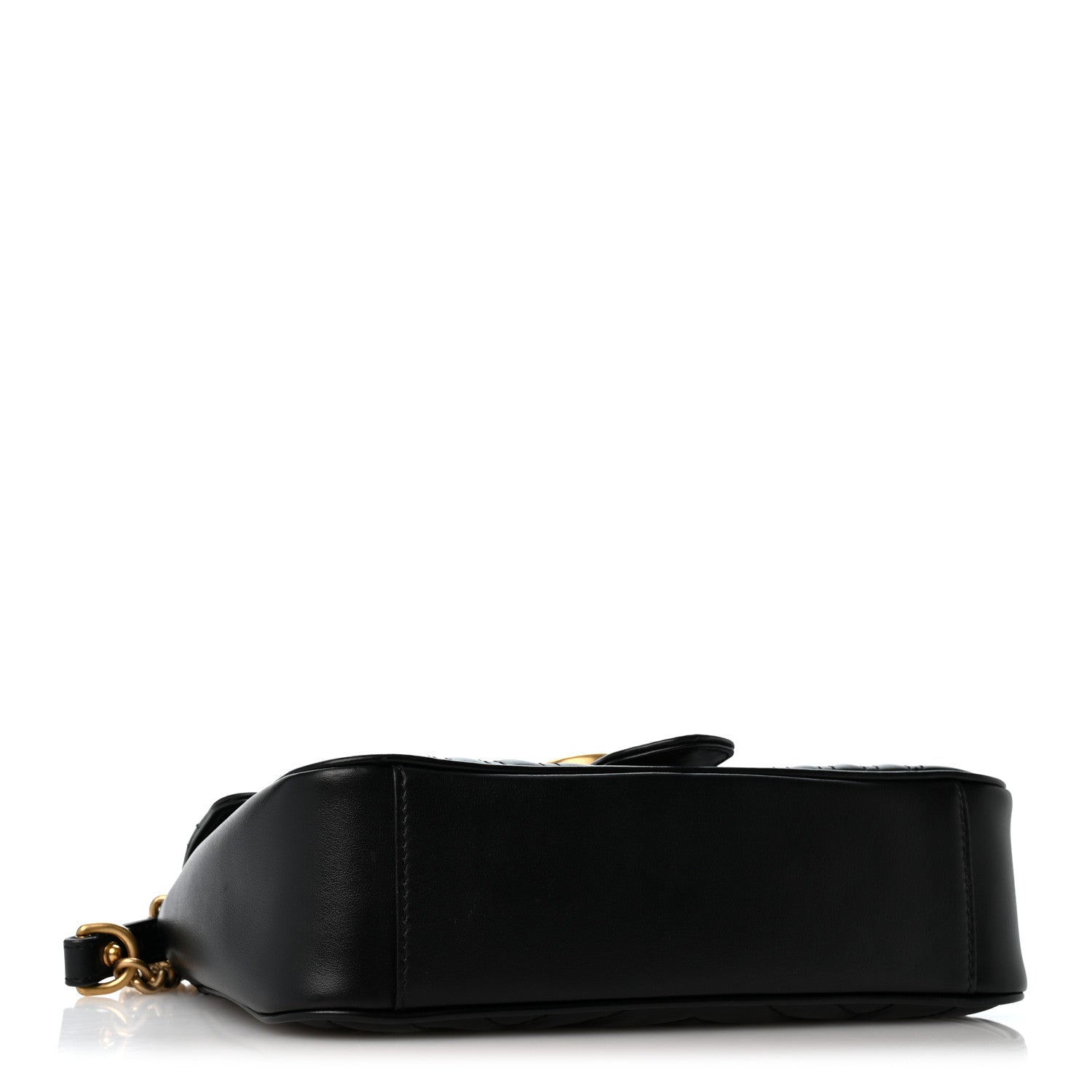Gucci Calfskin Matelasse Medium GG Marmont Shoulder Bag Black 4 of 13