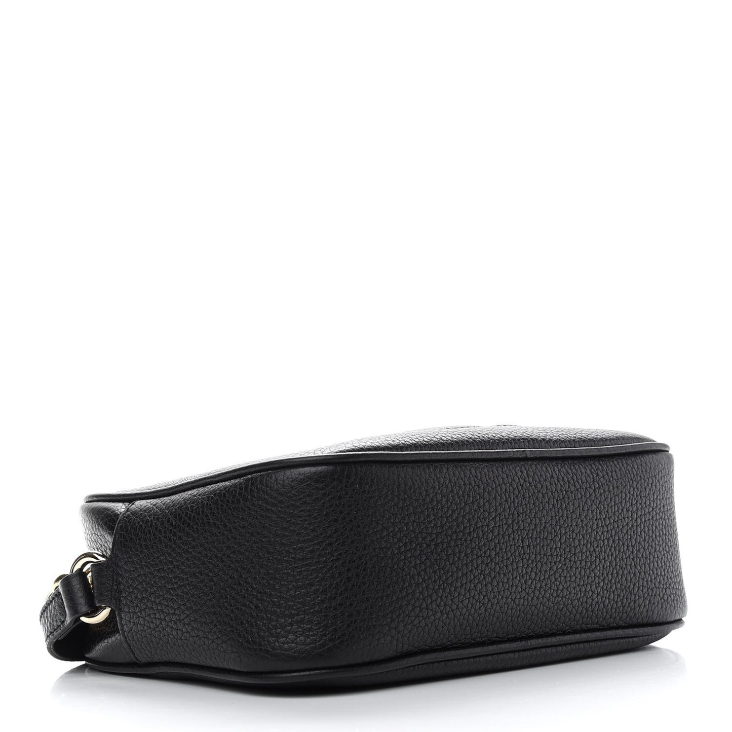 Pebbled Calfskin Small Soho Disco Bag Black