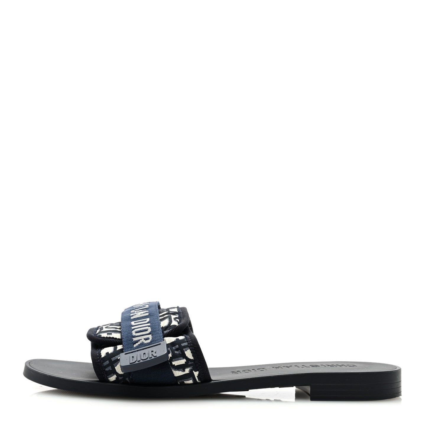 Nylon Oblique Dio(r)evolution Slide Sandals 38 Deep Blue