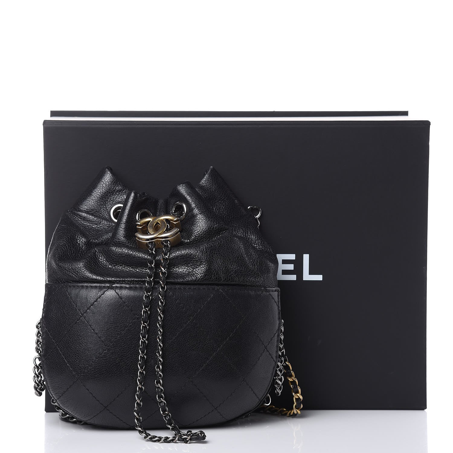 Chanel Calfskin Quilted Small Gabrielle Bucket Black 10 of 10