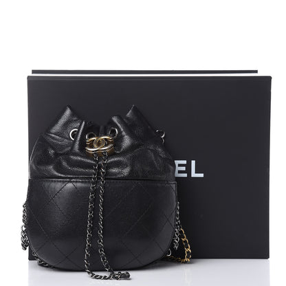 Chanel Calfskin Quilted Small Gabrielle Bucket Black 10 of 10