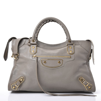 Balenciaga Chevre Gold Metallic Edge Hardware City Gris Taupe 2 of 10