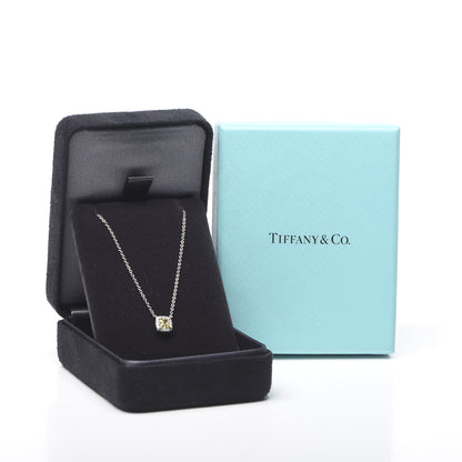 Tiffany Platinum 18K Yellow Gold Fancy Intense Yellow Diamond .32ct Mini Soleste Pendant Necklace 7 of 7