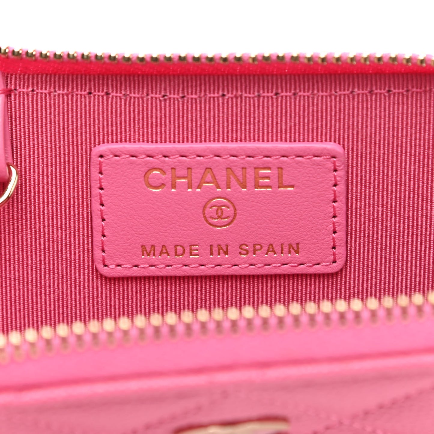 Caviar Quilted Zipped Key Holder Case Pink