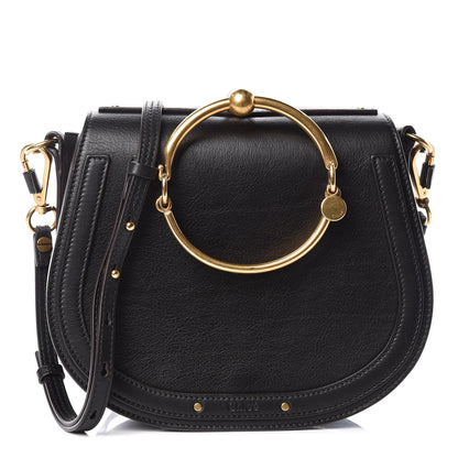Chloe Calfskin Suede Medium Nile Bracelet Bag Black 1 of 9