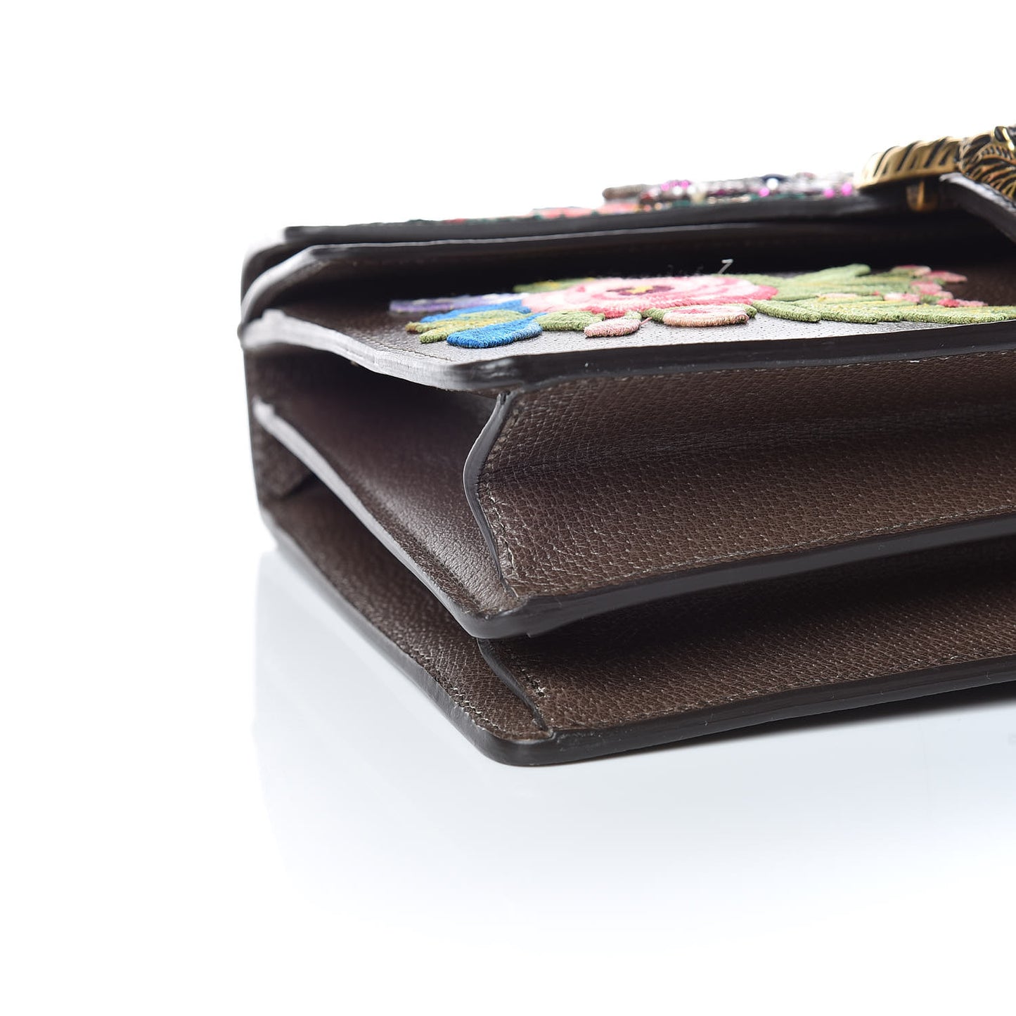 Calfskin Web Owl Embroidered Medium Dionysus Shoulder Bag New Acero Multicolor
