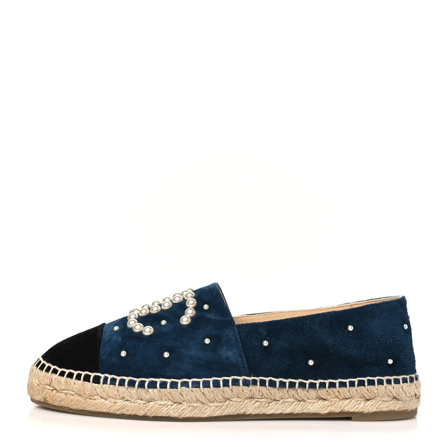 Chanel Suede Pearl CC Espadrilles 40 Teal 1 of 10