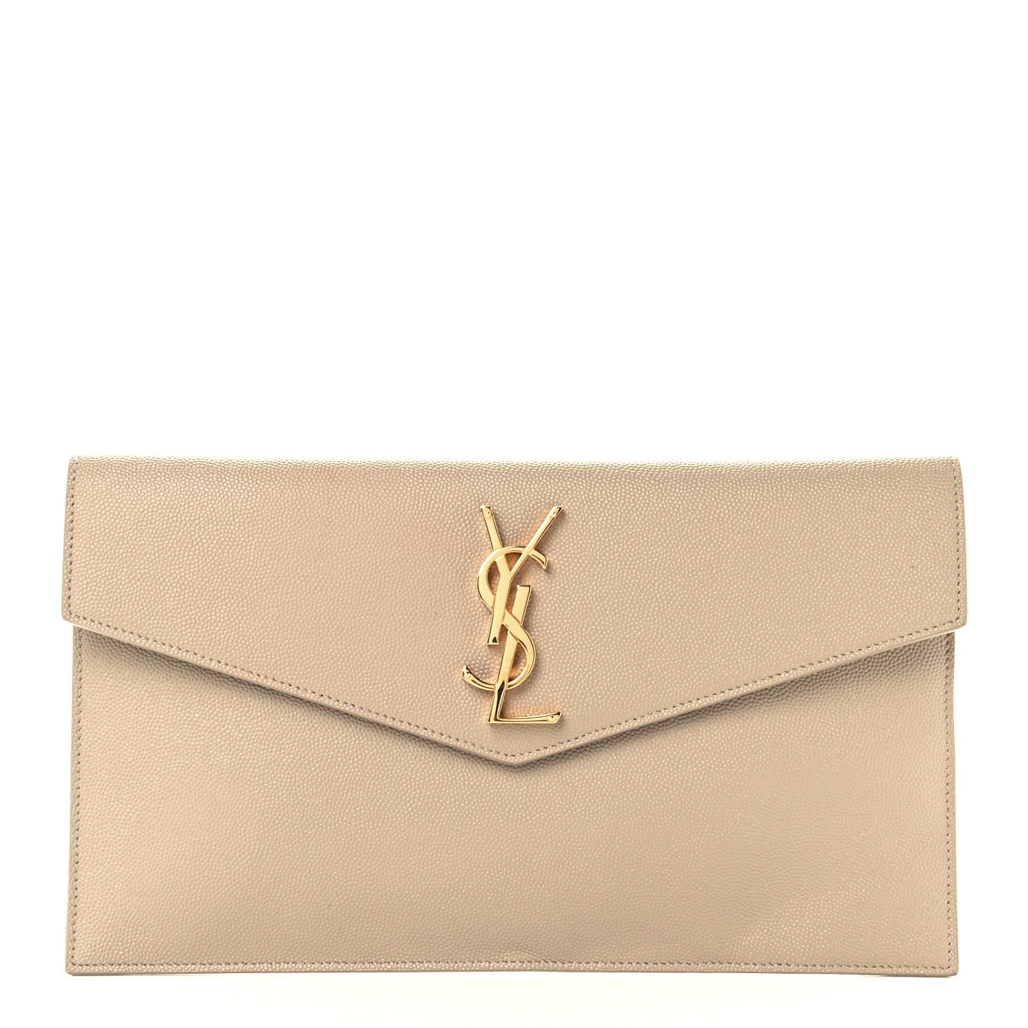 Saint Laurent Grain De Poudre Uptown Pouch Dark Beige 1 of 10