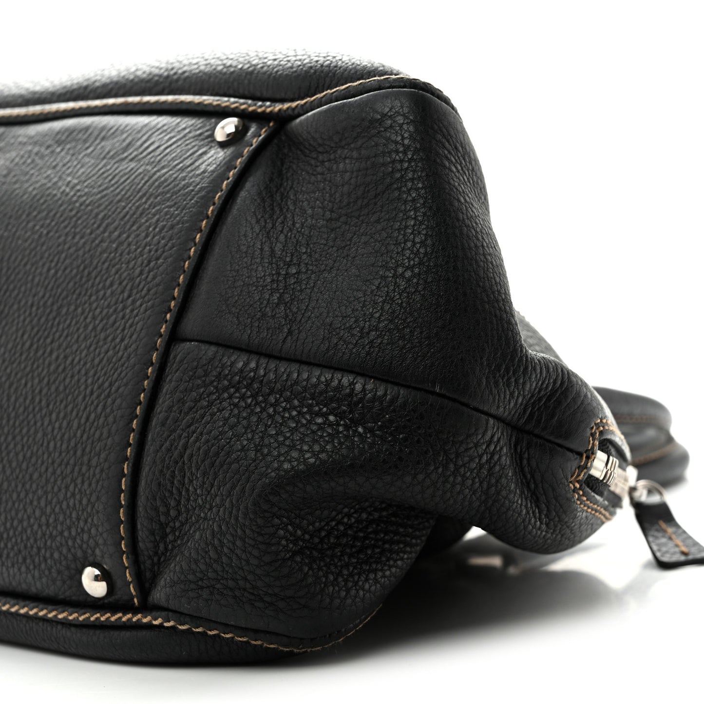 Calfskin Large Tassel Bowler Black