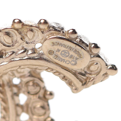 Chanel Pearl CC Earrings Blue Gold 4 of 4