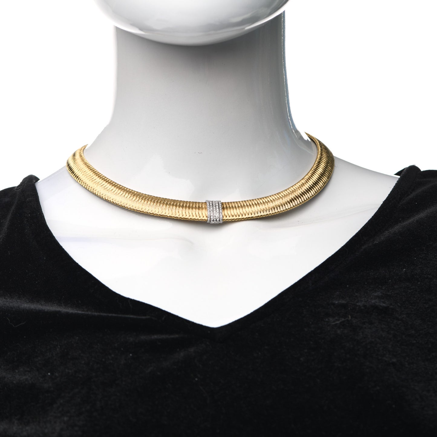 18K Yellow White Gold Diamond Primavera Choker Necklace