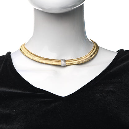 Roberto Coin 18K Yellow White Gold Diamond Primavera Choker Necklace 2 of 4