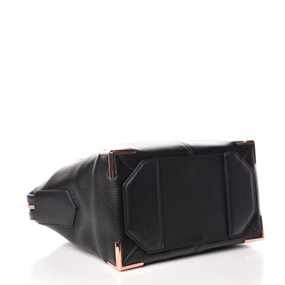 Alexander Wang Pebbled Calfskin Small Emile Soft Black Rose Gold Hardware 4 of 10