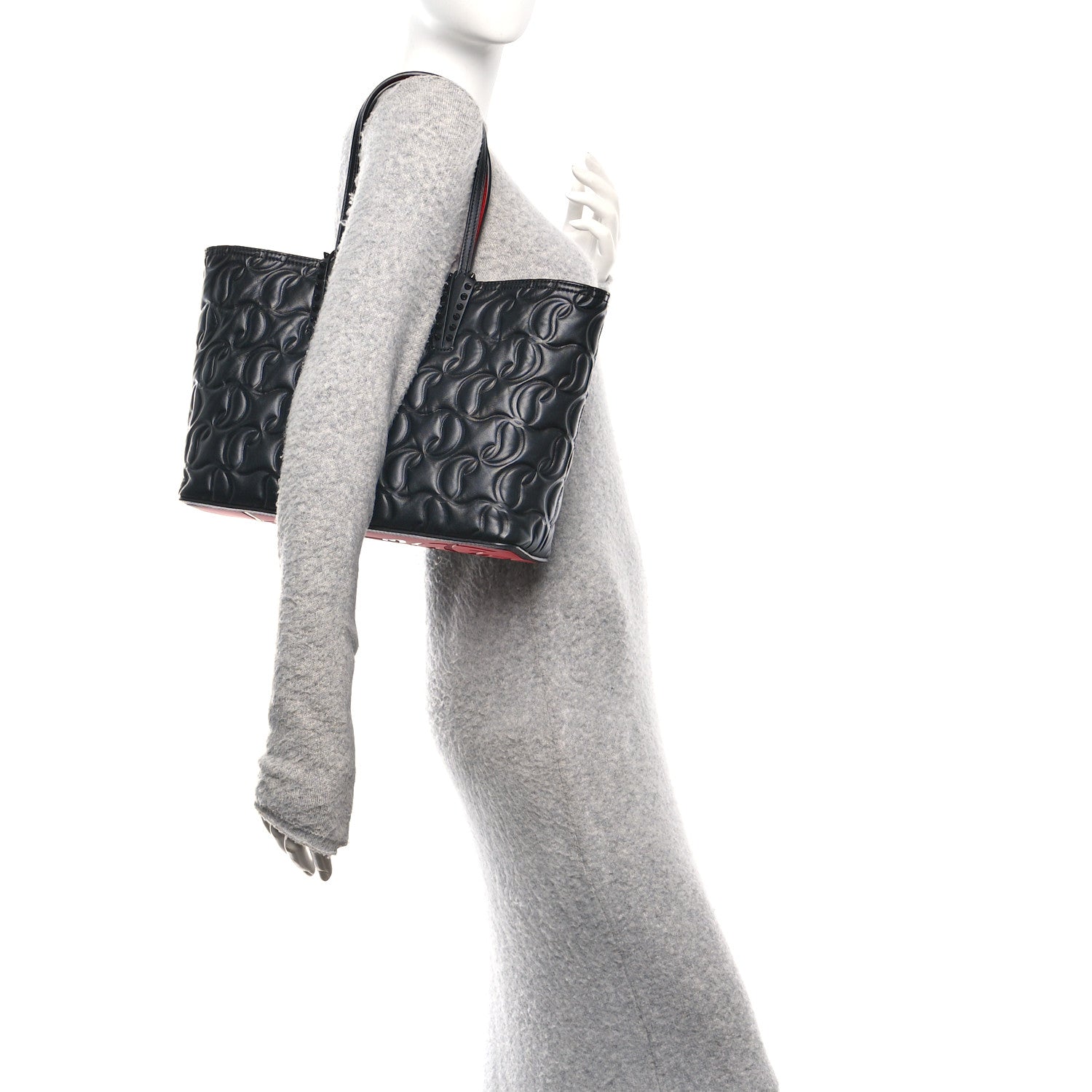 Christian Louboutin Nappa Embossed Small East West Cabata Tote Black 2 of 12