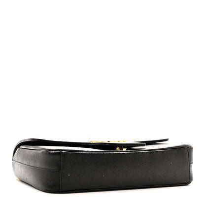 Prada Saffiano Flap Shoulder Bag Black 4 of 9