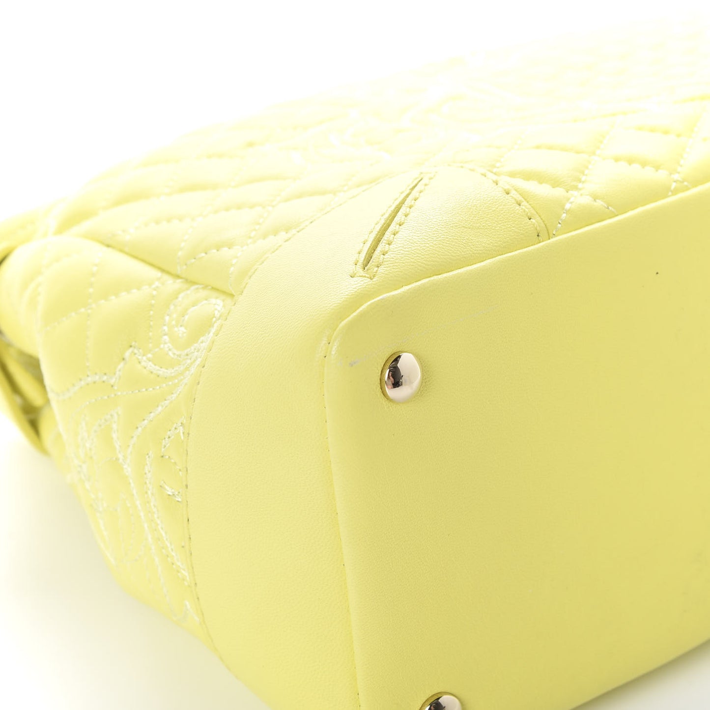 Barocco Quilted Nappa Altea Vanitas Satchel Yellow