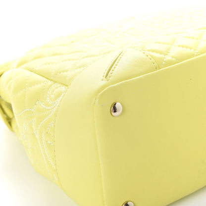 Versace Barocco Quilted Nappa Altea Vanitas Satchel Yellow 11 of 12