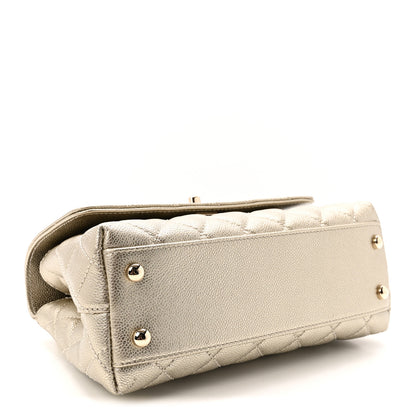 Chanel Metallic Aged Calfskin Quilted Mini Coco Handle Flap Gold 4 of 11