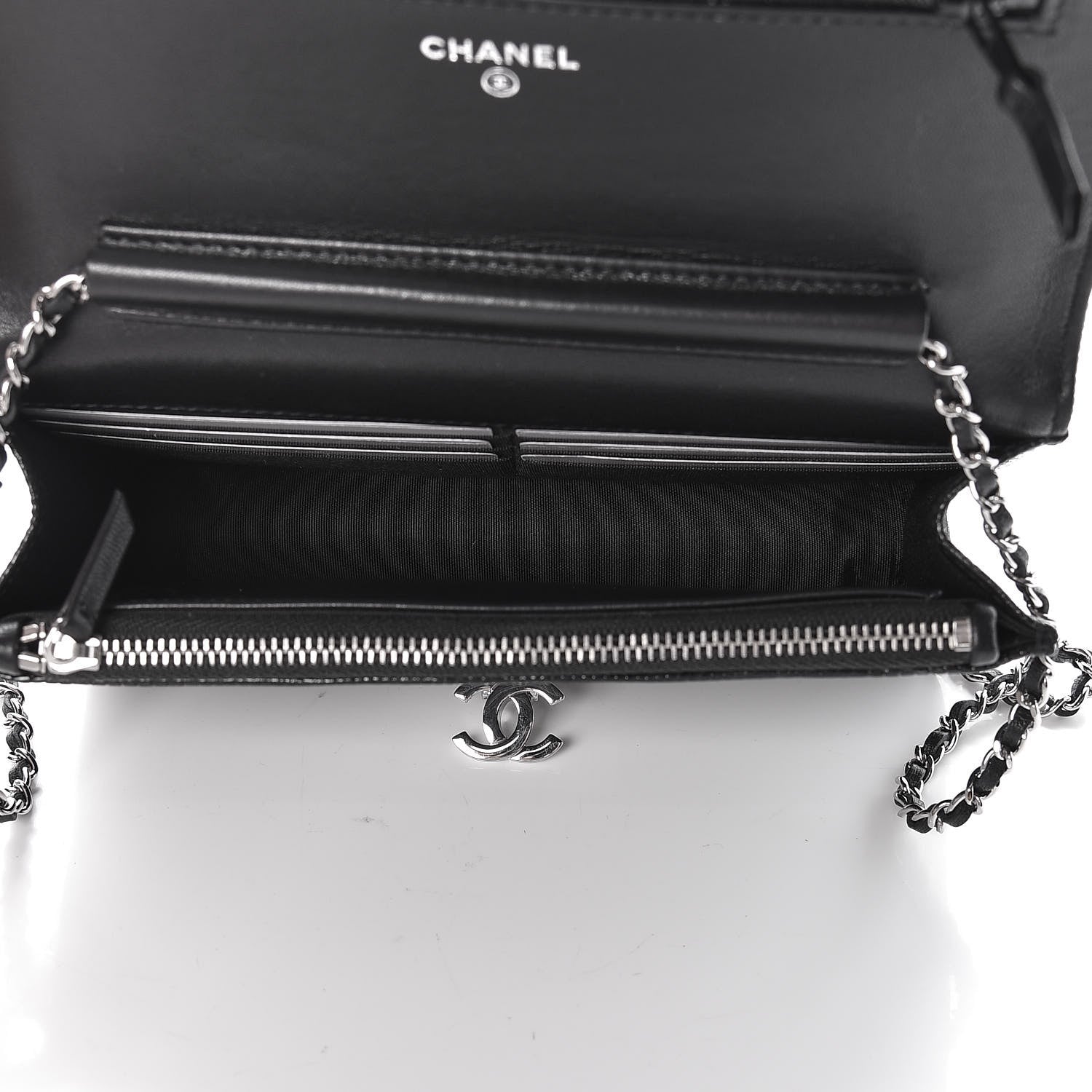 Chanel Lizard Golden Class Wallet on Chain WOC Black 5 of 11