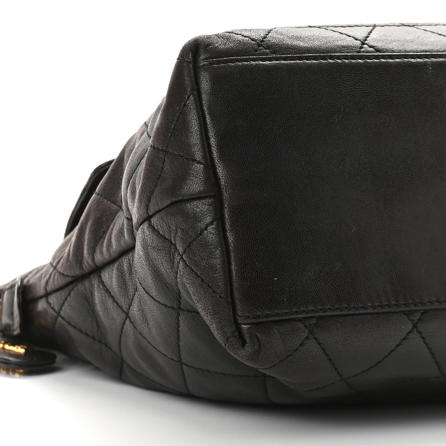 Lambskin Quilted Shoulder Bag Black