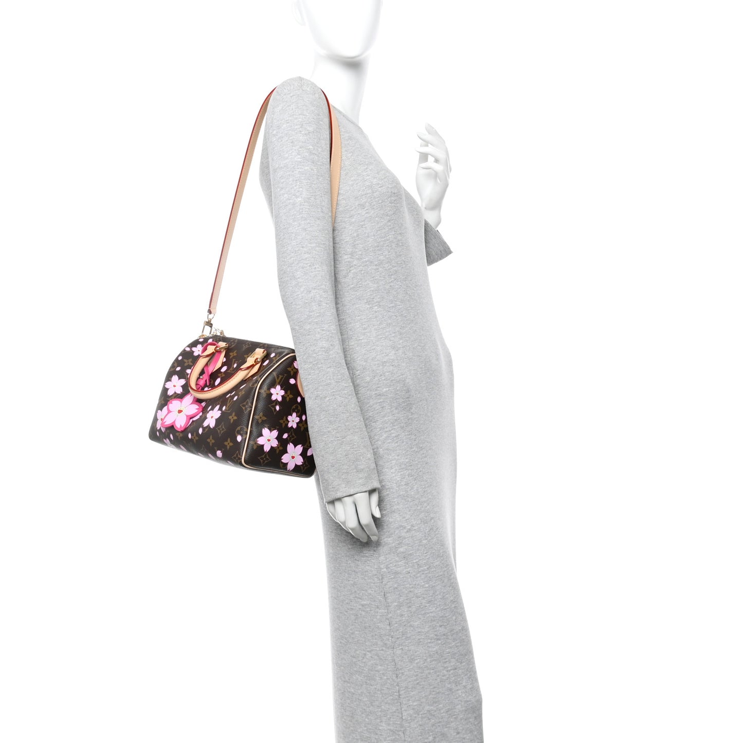 LV X TM Monogram Cherry Blossom Speedy Bandouliere 25 Sakura Brown