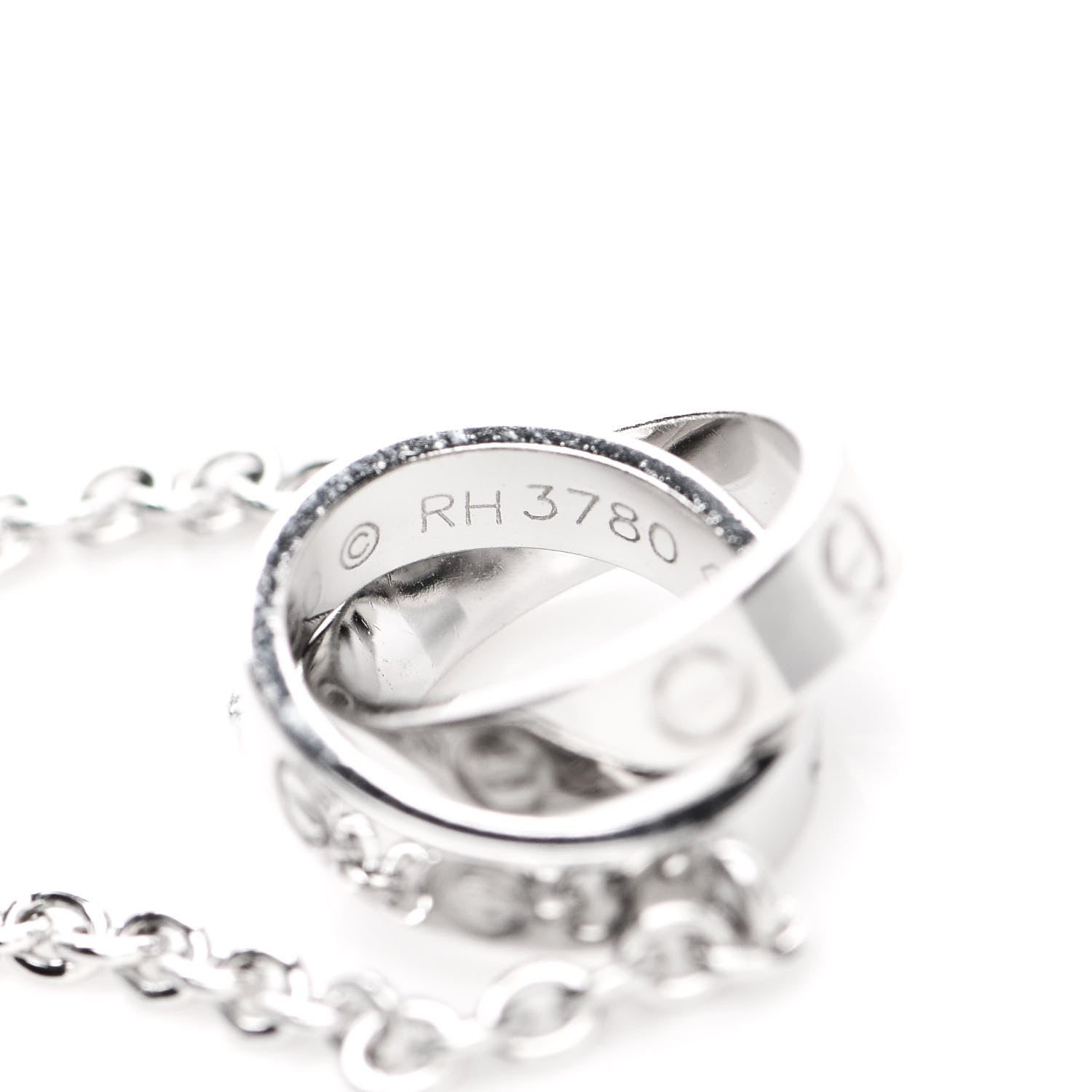 Cartier 18K White Gold Interlocking LOVE Necklace 4 of 6