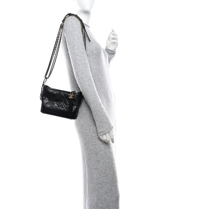 Chanel Aged Calfskin Quilted Small Gabrielle Hobo Black 2 of 12