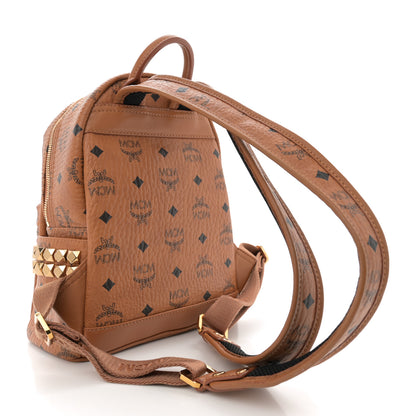 MCM Visetos Side Stud Mini Stark Backpack Cognac 3 of 9