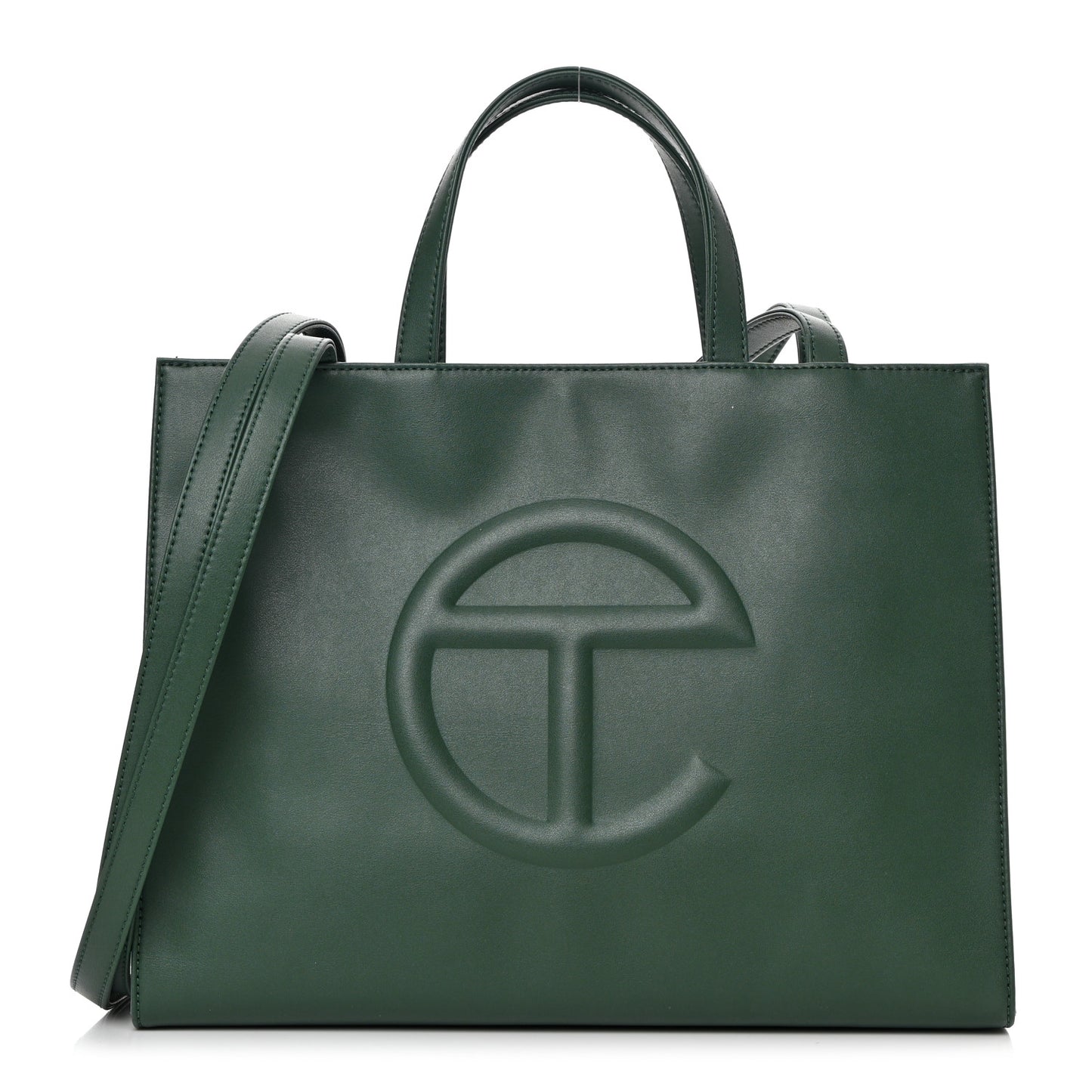 Vegan Leather Medium Shopping Bag Dark Olive