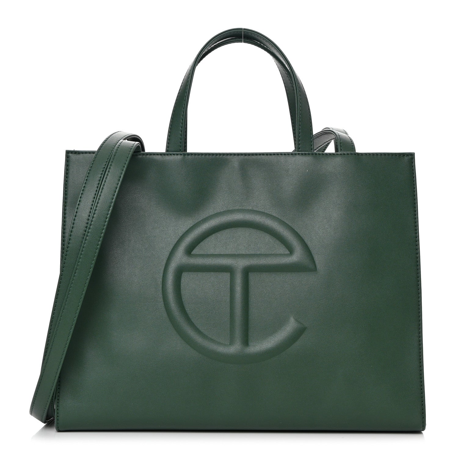 Telfar Vegan Leather Medium Shopping Bag Dark Olive 1 of 10