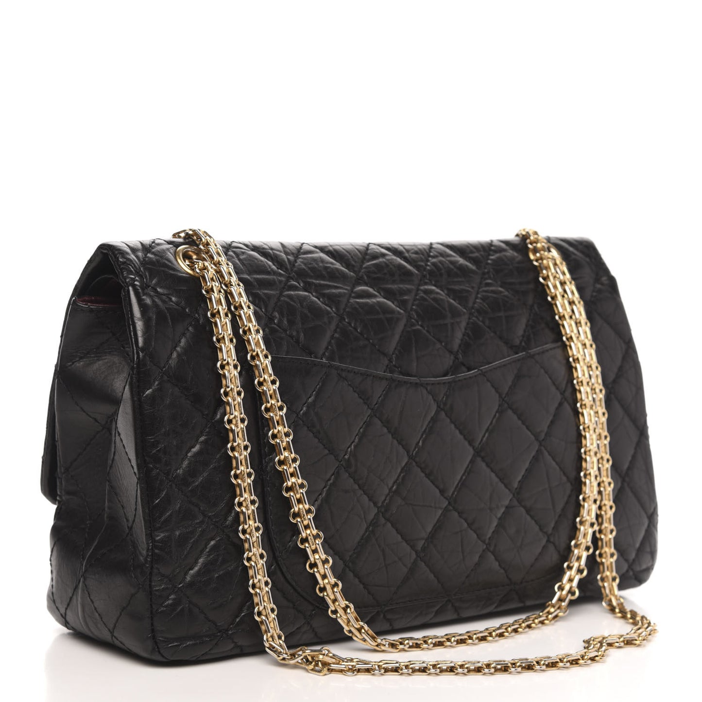Aged Calfskin Quilted 2.55 Reissue 227 Flap Black