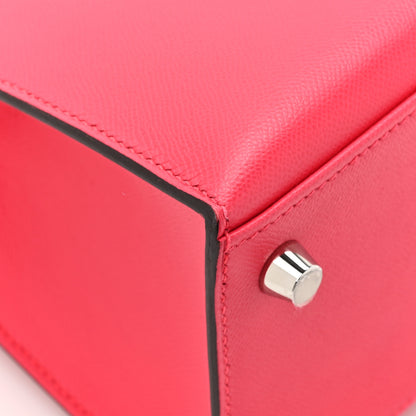 Hermes Madame Calfskin Kelly Sellier 25 Rose Extreme Rouge Piment 13 of 15