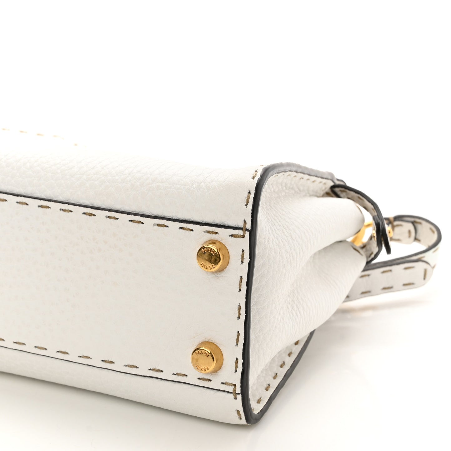 Cuoio Romano Selleria Mini Peekaboo Iconic Satchel White