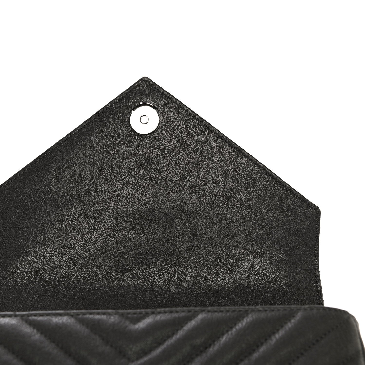 Saint Laurent Sheepskin Matelasse Chevron Monogram Medium College Bag Asphalt 16 of 21
