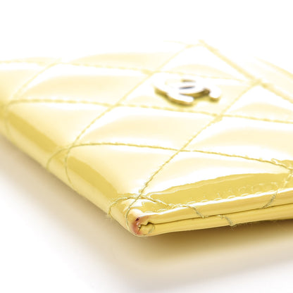 Chanel Patent Quilted Card Holder Yellow 13 of 13