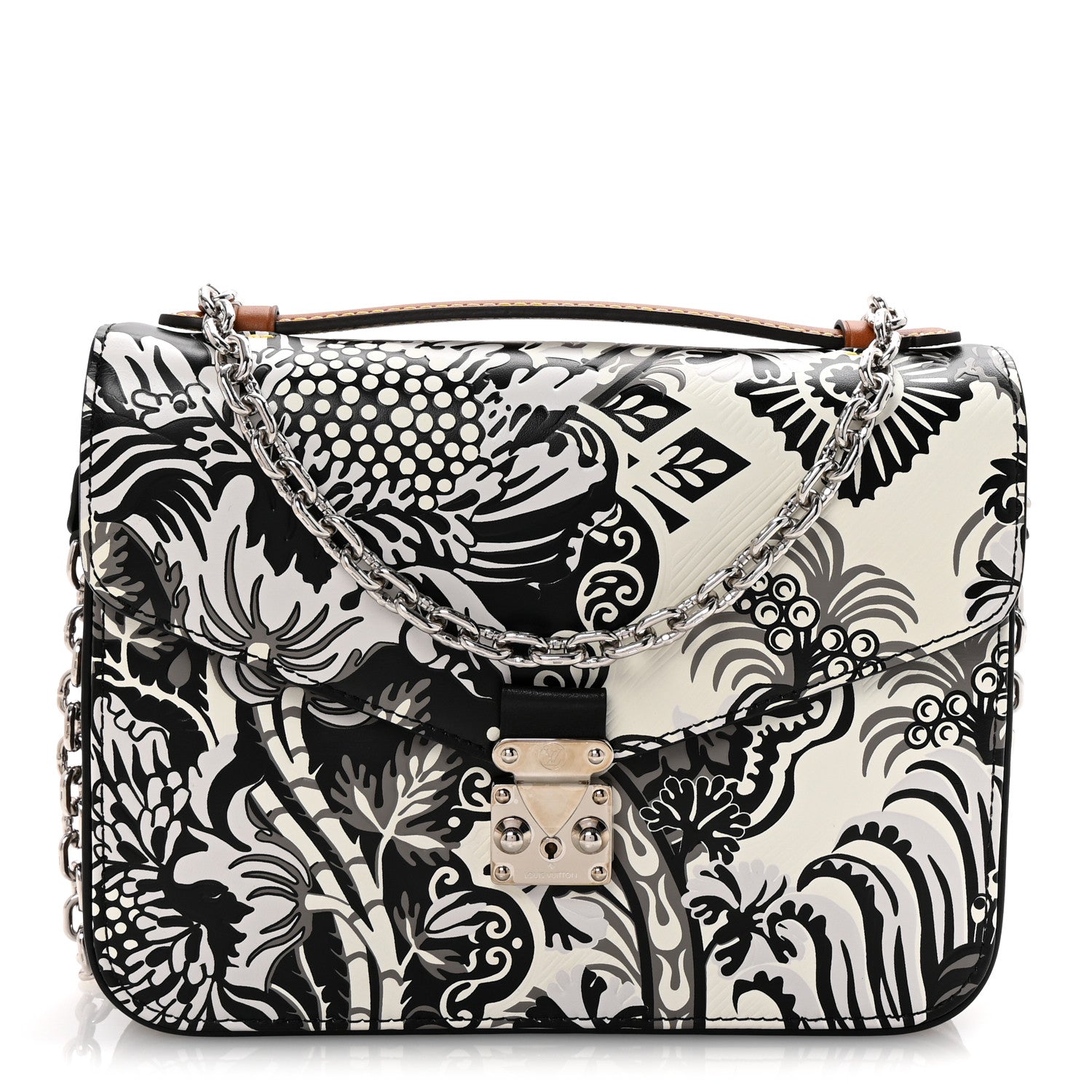 Louis Vuitton Epi Monogram Floral Pochette Metis Black White 1 of 9
