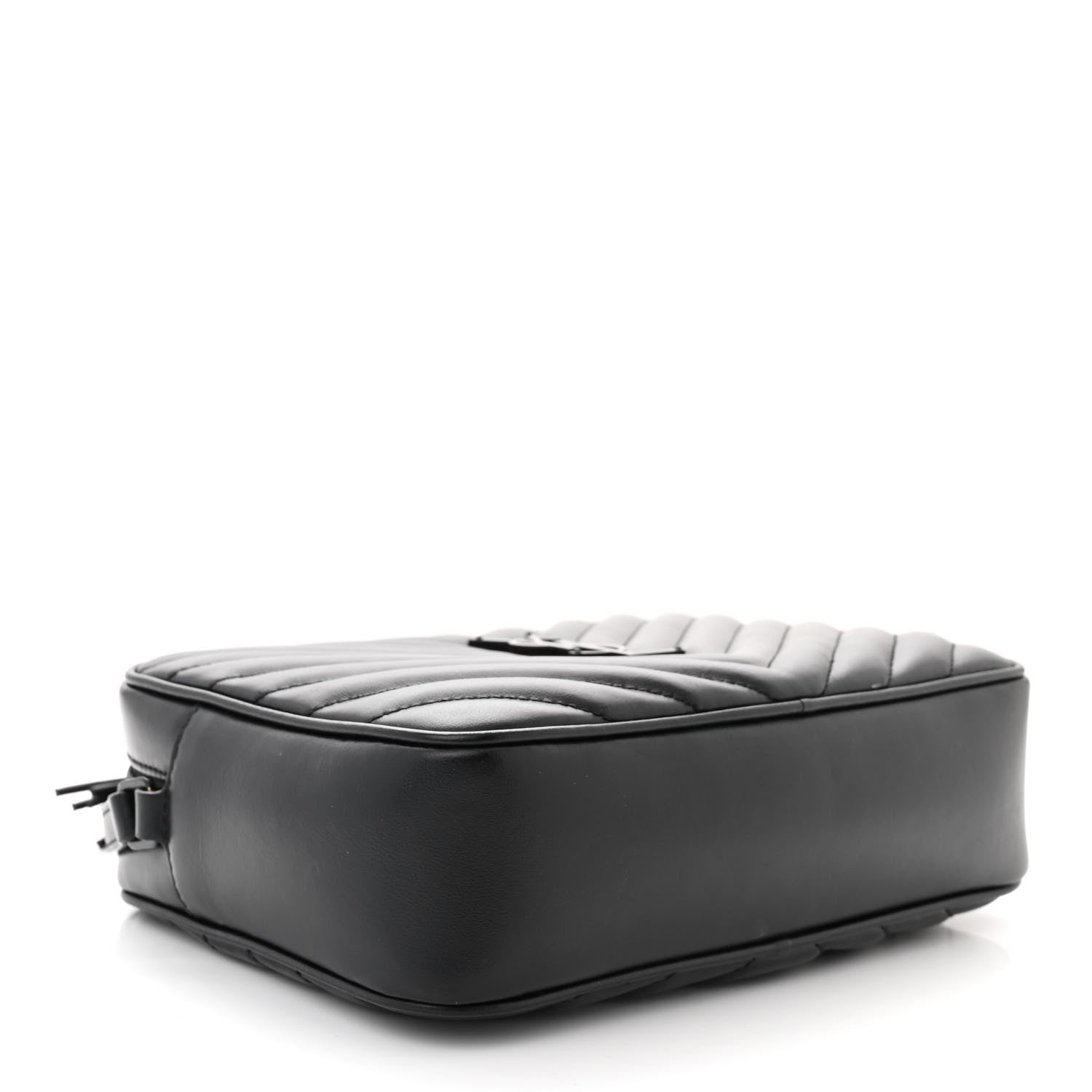 Saint Laurent Calfskin Matelasse Monogram Monochrome Lou Camera Bag Black 4 of 15