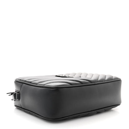 Saint Laurent Calfskin Matelasse Monogram Monochrome Lou Camera Bag Black 4 of 15