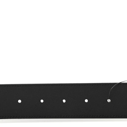 Gucci GG Supreme Monogram Selleria Calfskin Interlocking G 40mm Belt 80 32 Black Grey 4 of 6