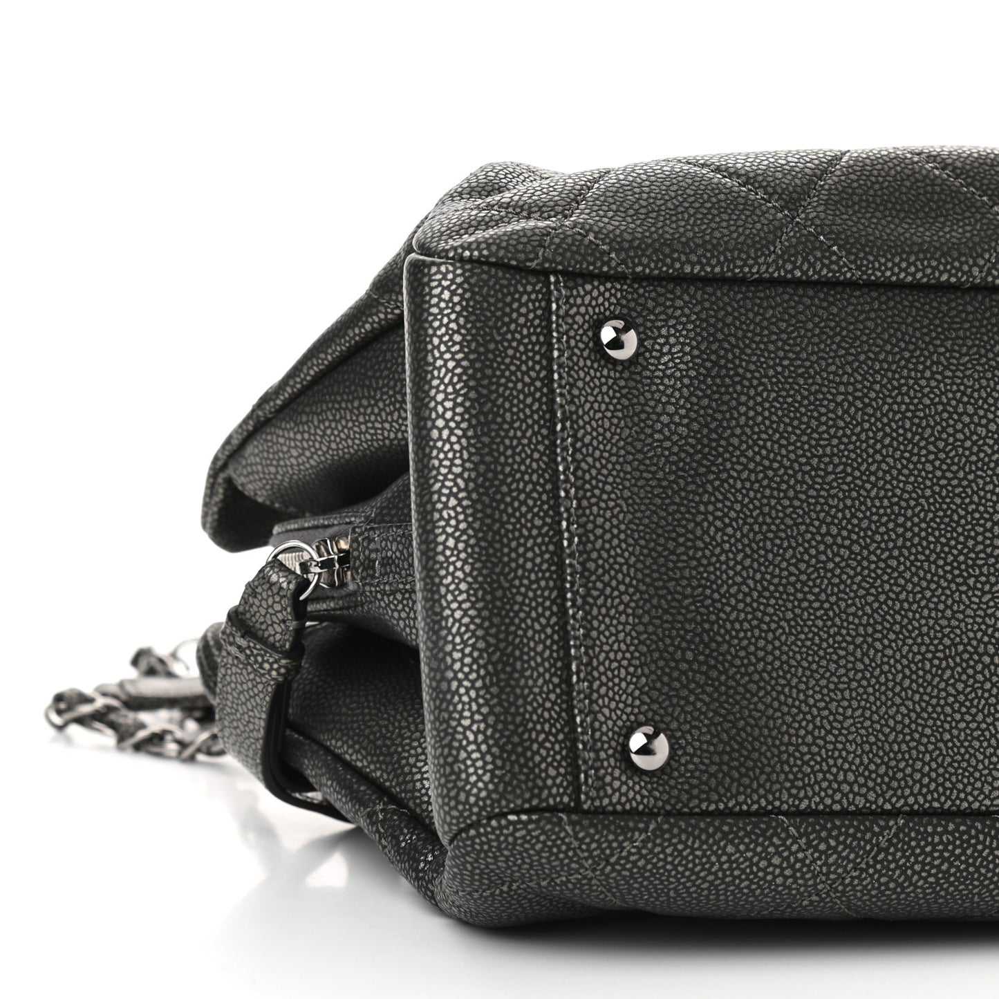 Caviar Quilted Timeless CC Shopping Tote Dark Grey