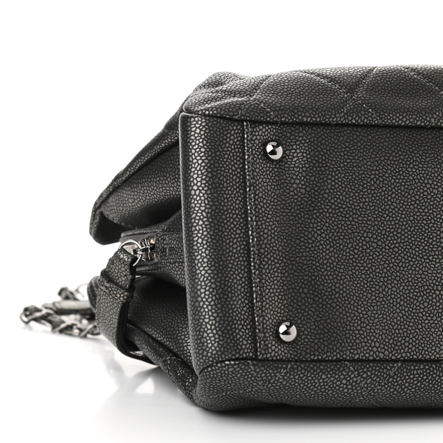 Chanel Caviar Quilted Timeless CC Shopping Tote Dark Grey 12 of 13