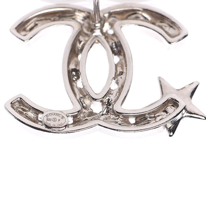 Chanel Crystal CC Starfall Earrings Silver 4 of 5