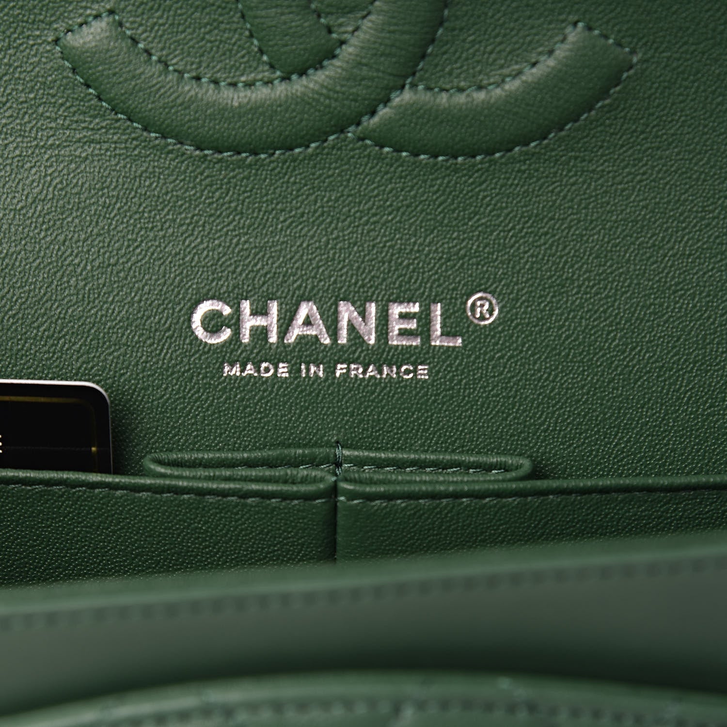 Chanel Lambskin Quilted Medium Double Flap Green 6 of 11