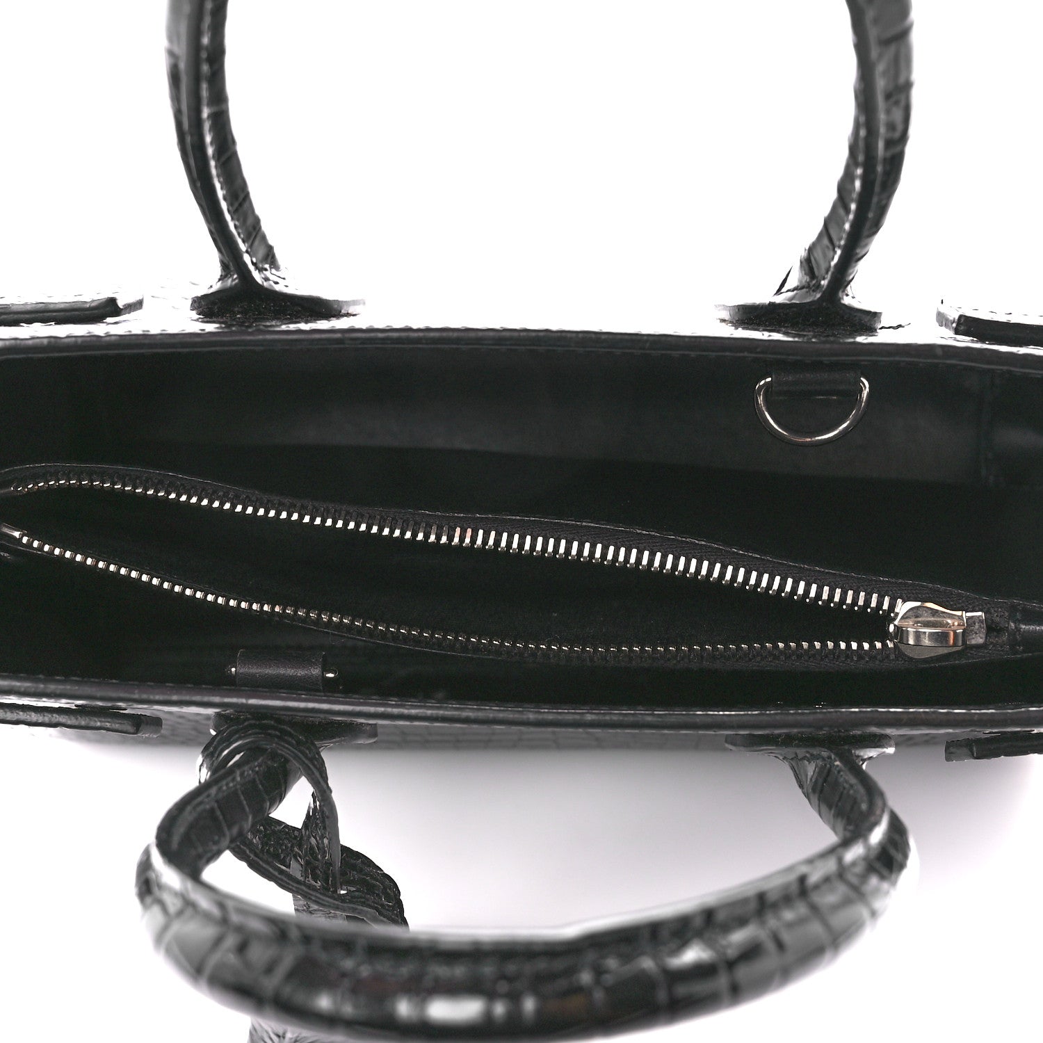 Saint Laurent Calfskin Crocodile Embossed Baby Sac De Jour Black 6 of 12